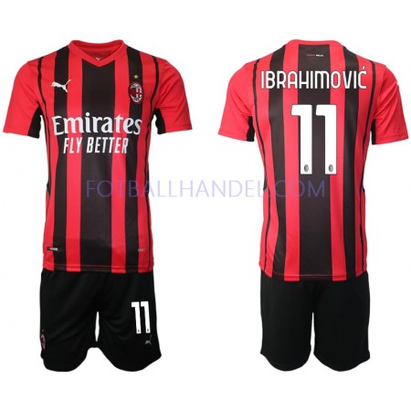 Barn Fotballdrakter AC Milan Zlatan Ibrahimovic 11 Hjemme 2021-22 Kortermet
